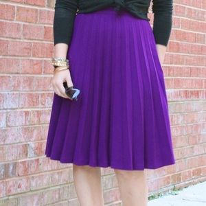 Kate Spade Purple Pleated Midi Skirt